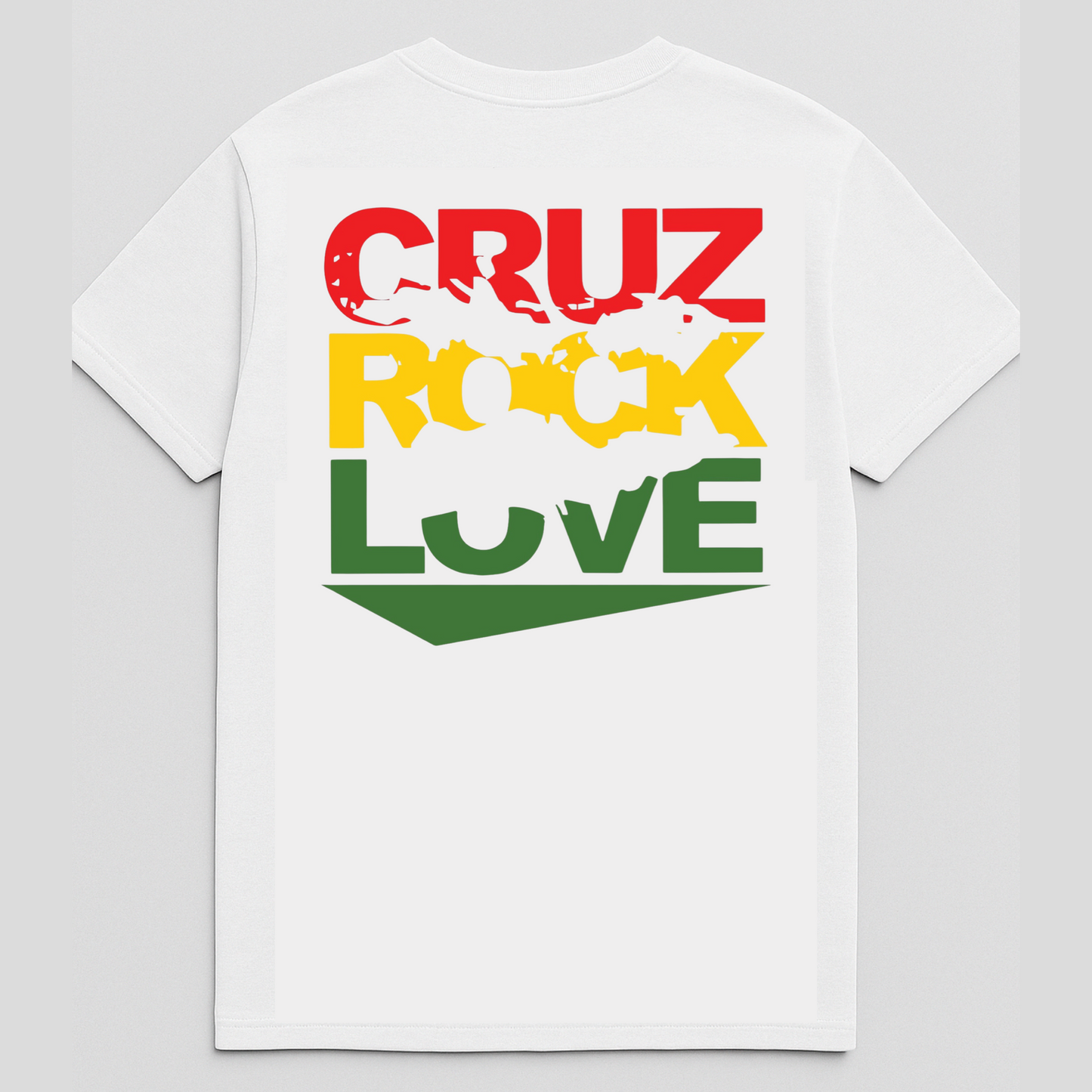 CRUZ ROCK LOVE "HOMAGE" - Red, Gold & Green on White