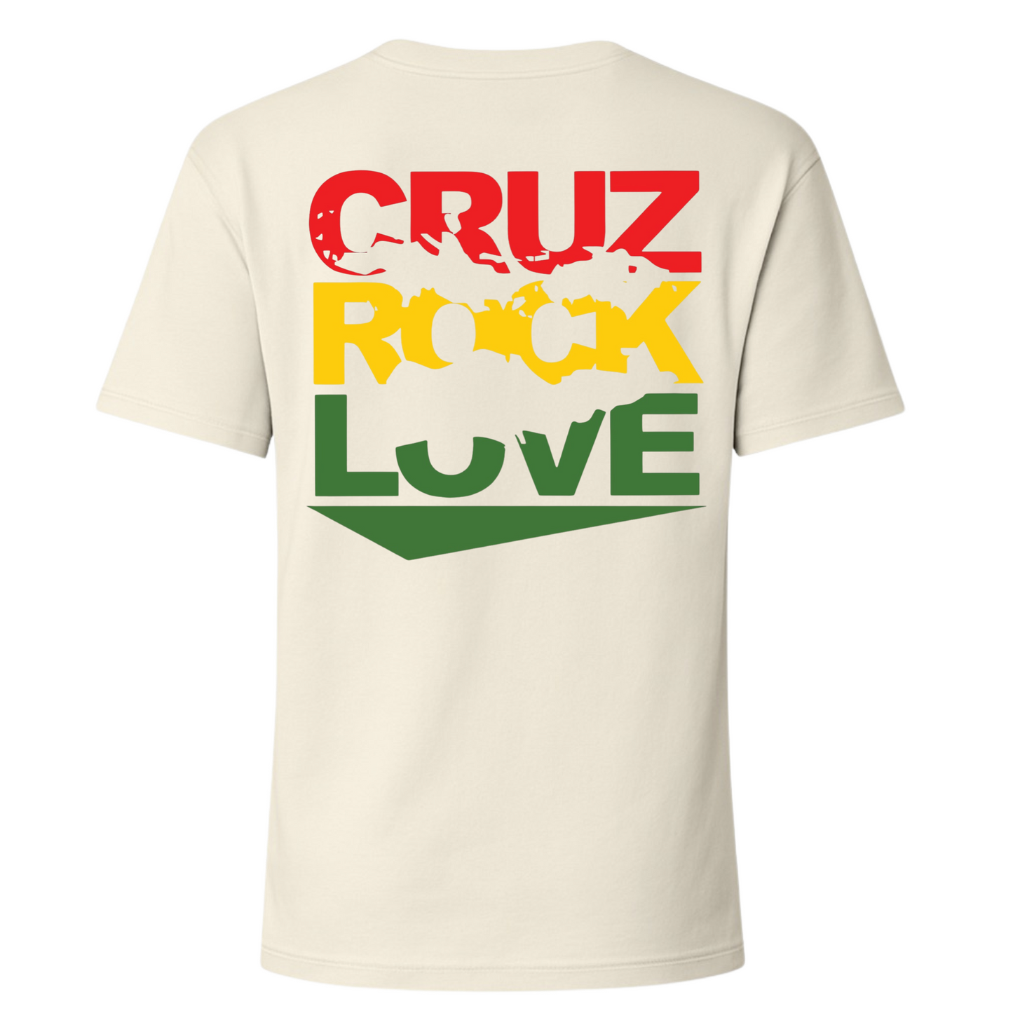 CRUZ ROCK LOVE "HOMAGE" - Red, Gold & Green on Natural