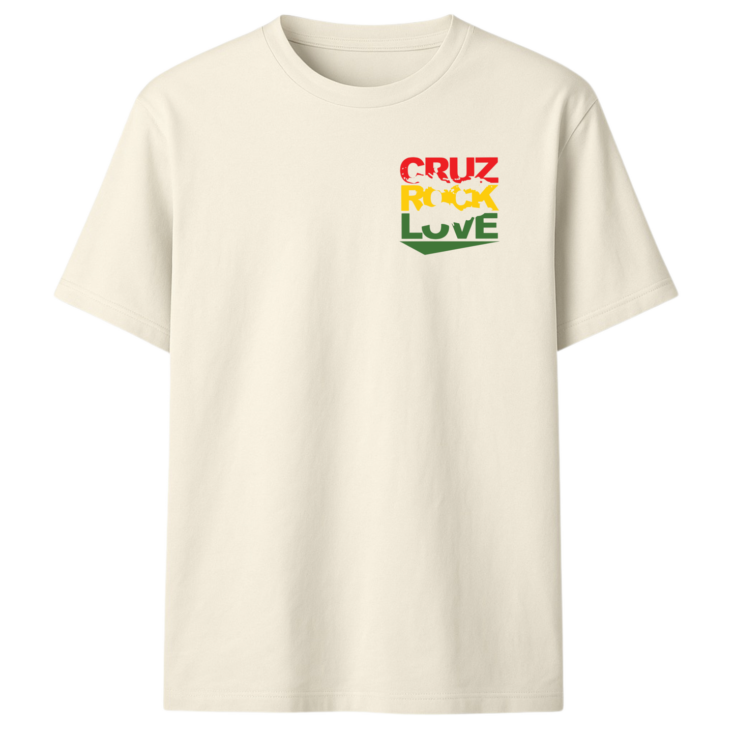 CRUZ ROCK LOVE "HOMAGE" - Red, Gold & Green on Natural